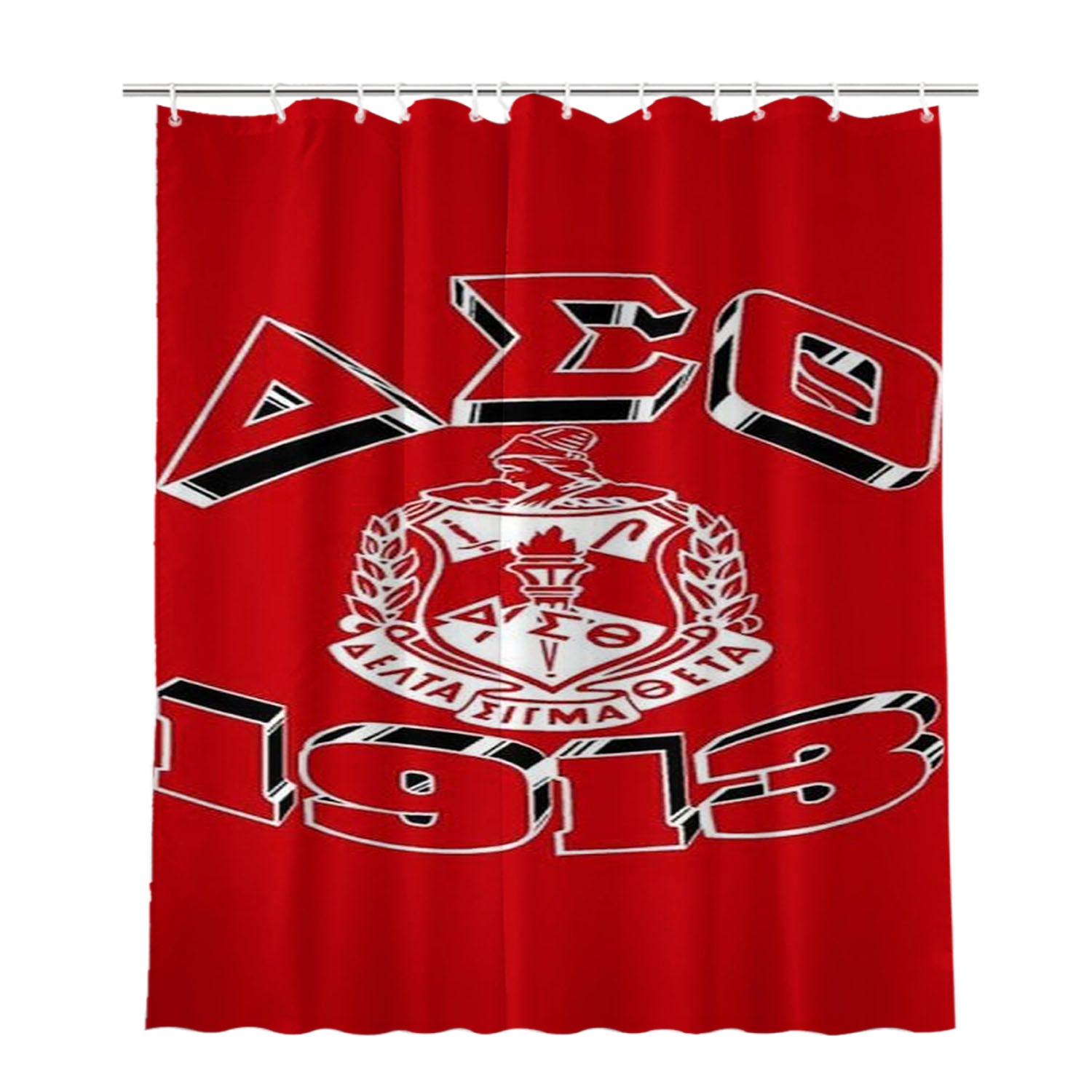 Delta Sigma Theta Icon Bathroom Shower Curtain Fabric Waterproof | 66 X 72 Inch
