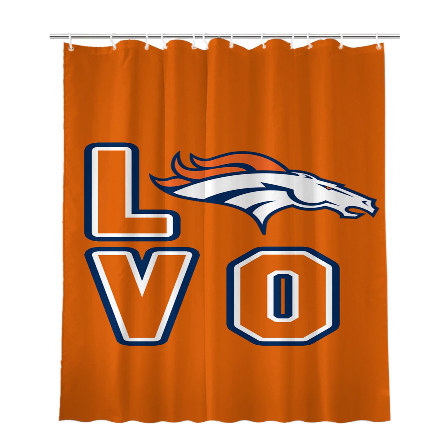 Denver Broncos Bathroom Shower Curtain Fabric Waterproof | 66 X 72 Inch