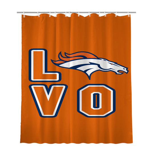 Denver Broncos Bathroom Shower Curtain Fabric Waterproof | 66 X 72 Inch