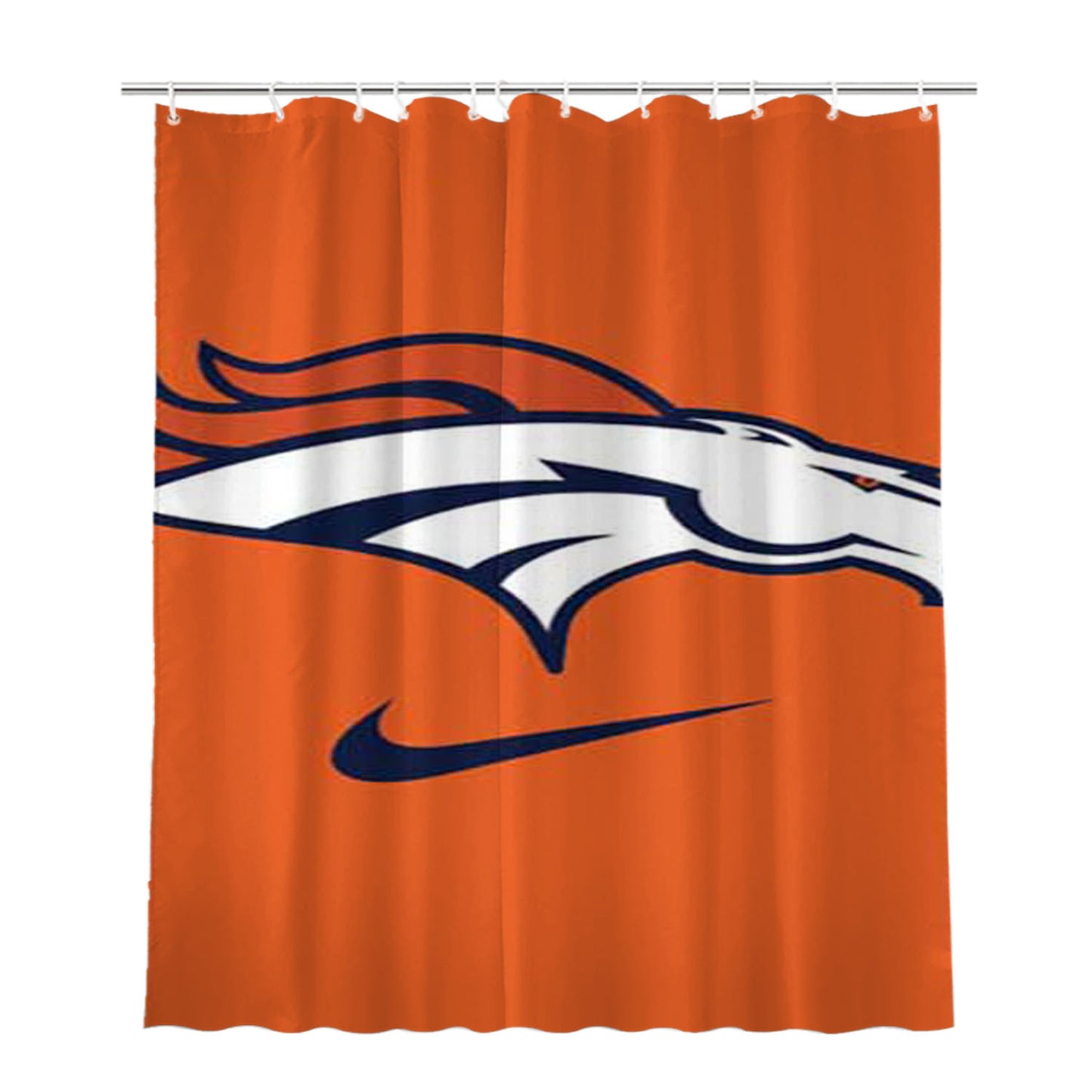 Denver Broncos Nike Logo Bathroom Shower Curtain Fabric Waterproof | 66 X 72 Inch