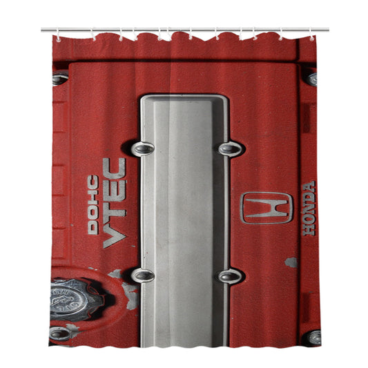 Dohc Vtech Honda Engine Bathroom Shower Curtain Fabric Waterproof | 66 X 72 Inch