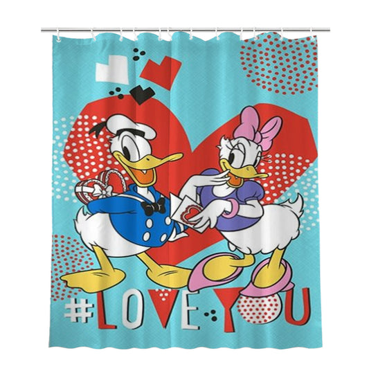 Personalized Donald And Daisy Sweethearts Shower Curtain Farmhouse Bathroom Decor