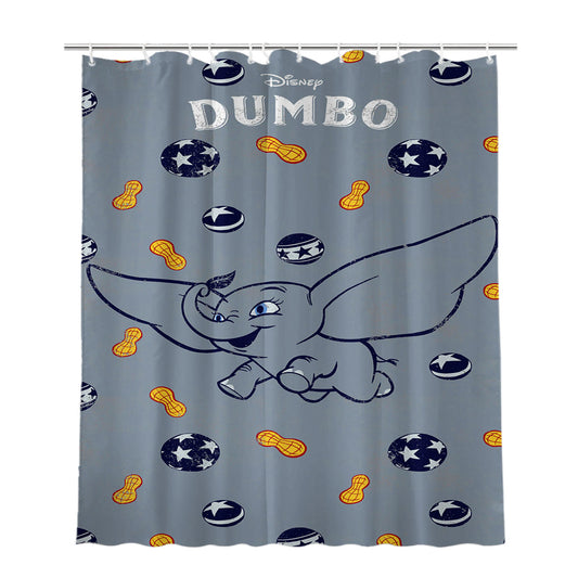 Dumbo And Peanuts Sticker Bathroom Shower Curtain Fabric Waterproof
