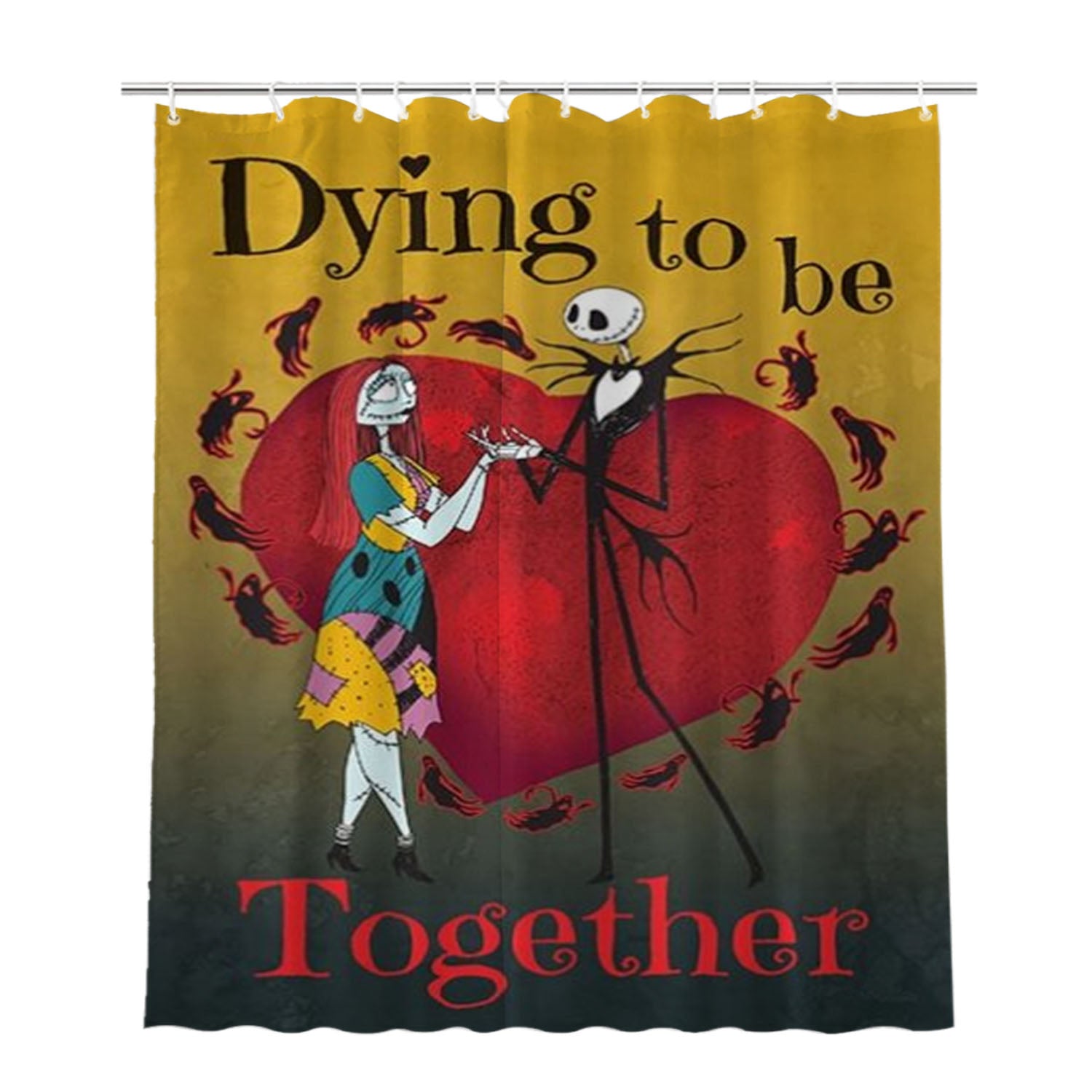 Dying To Be Together Bathroom Shower Curtain Fabric Waterproof | 66 X 72 Inch
