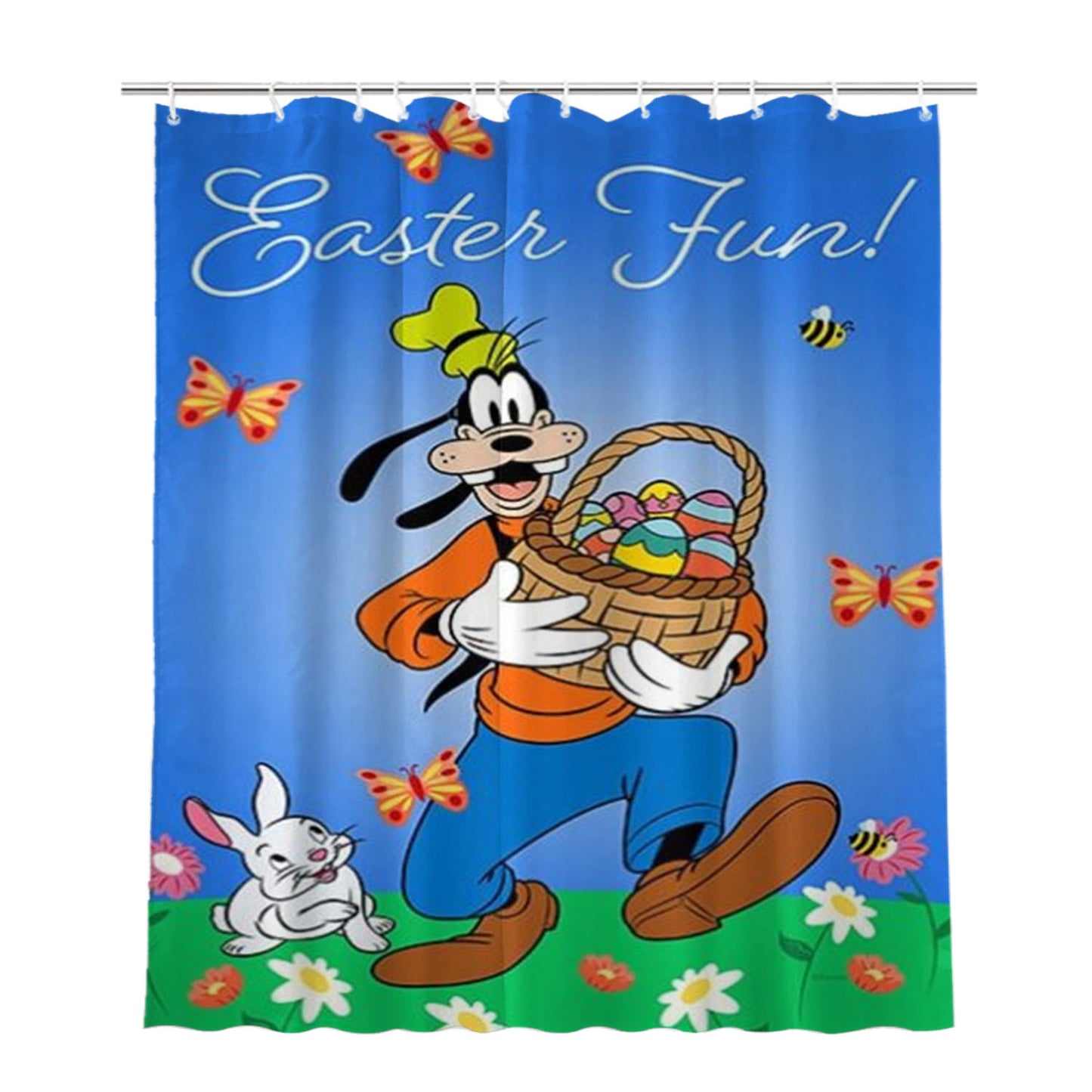 Easter Fun Goofy Bathroom Shower Curtain Fabric Waterproof | 66 X 72 Inch