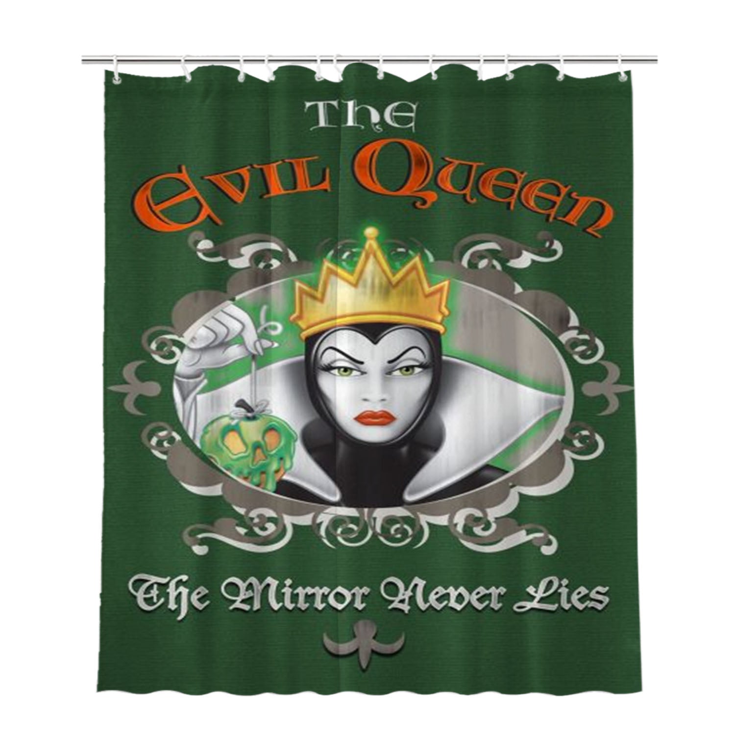Evil Queen Mirror Never Lies Bathroom Shower Curtain Fabric Waterproof | 66 X 72 Inch