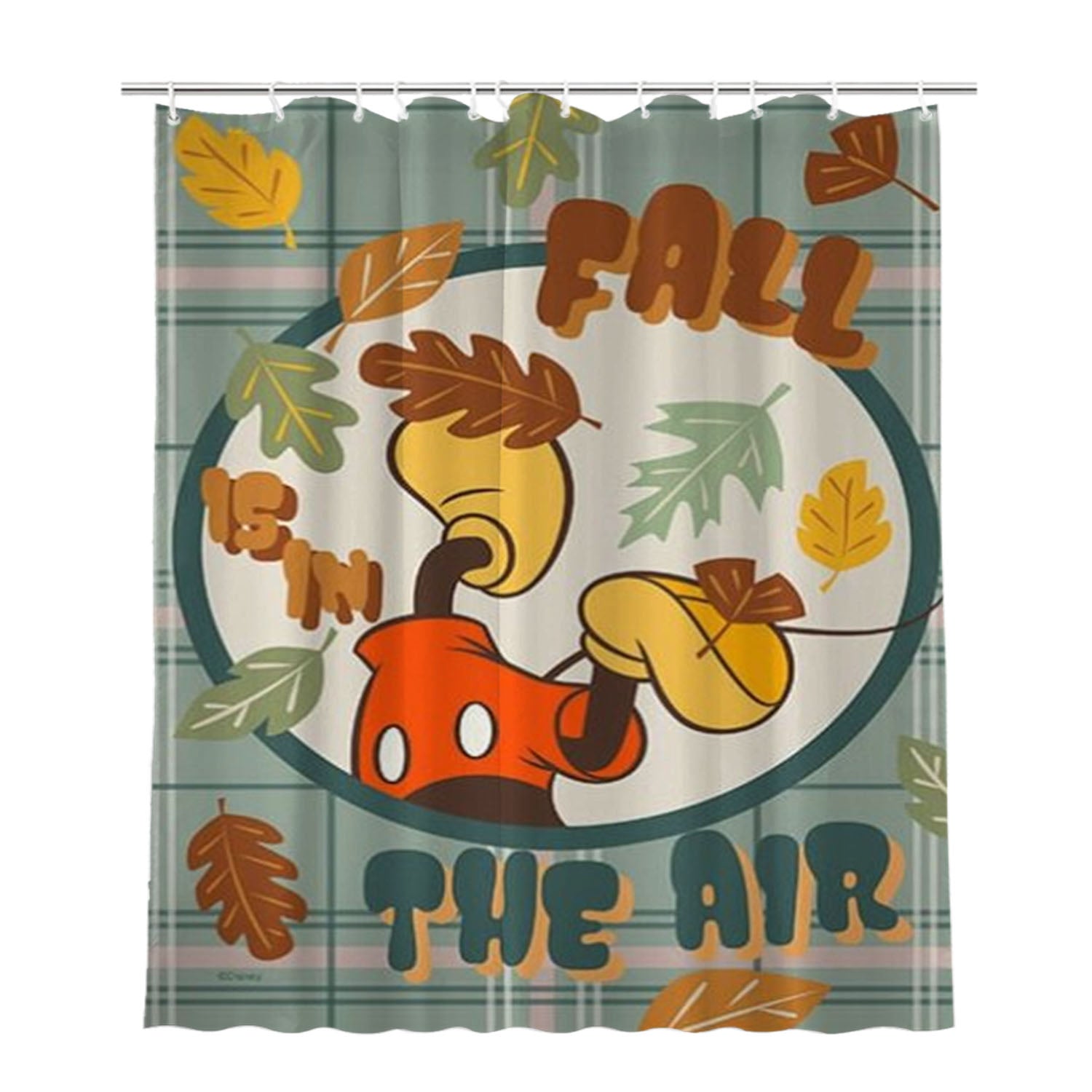 Fall Is In The Air Mickey Bathroom Shower Curtain Fabric Waterproof | 66 X 72 Inch