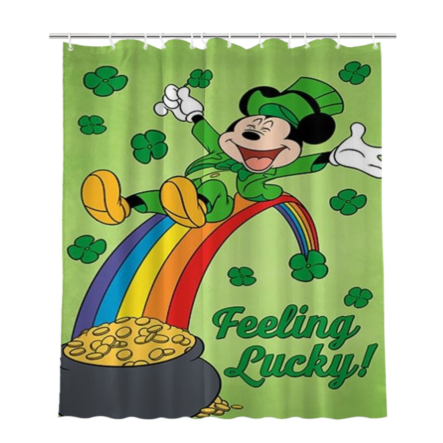 Feeling Lucky St Bathroom Shower Curtain Fabric Waterproof | 66 X 72 Inch