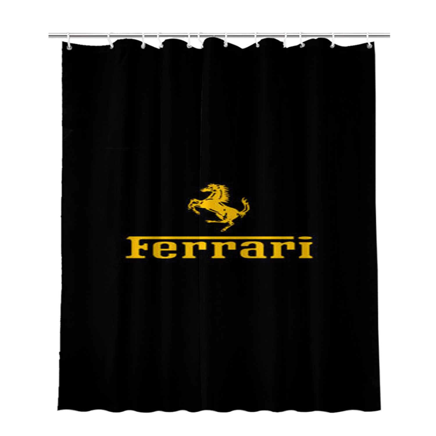 Ferrari Horse Bathroom Shower Curtain Fabric Waterproof | 66 X 72 Inch