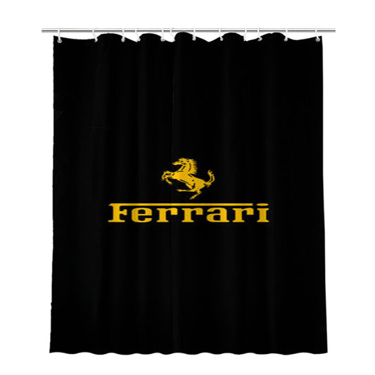 Personalized Ferrari Horse Shower Curtain Farmhouse Bathroom Decor