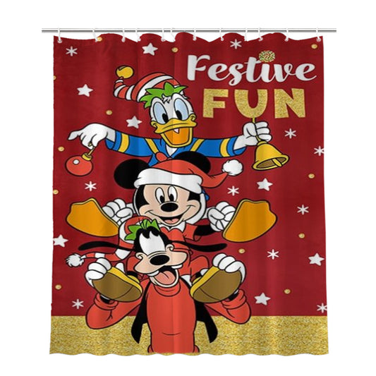 Personalized Festive Fun Friends Shower Curtain Farmhouse Bathroom Decor