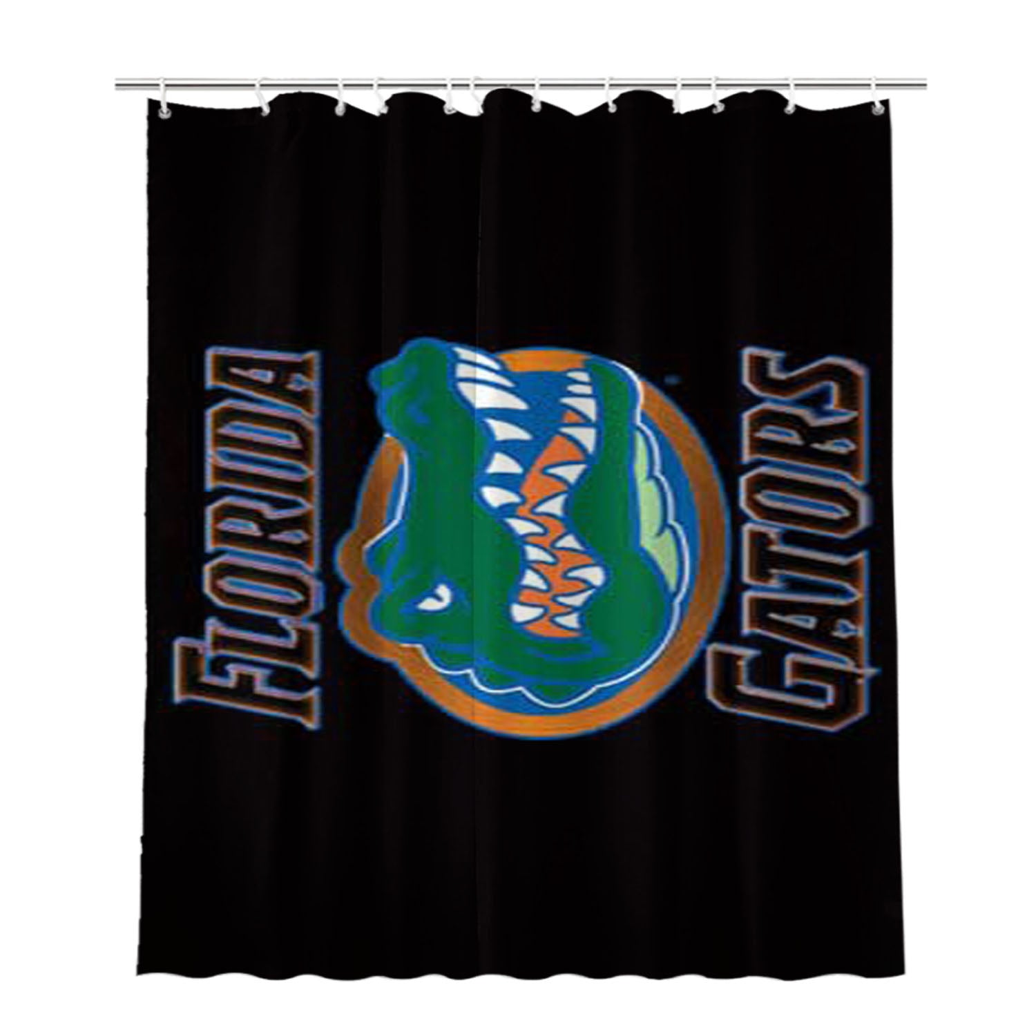 Florida Gators Black Fade Logo Bathroom Shower Curtain Fabric Waterproof | 66 X 72 Inch