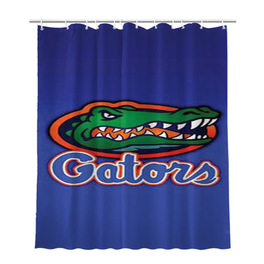 Florida Gators Logo On Blue Fade Bathroom Shower Curtain Fabric Waterproof | 66 X 72 Inch