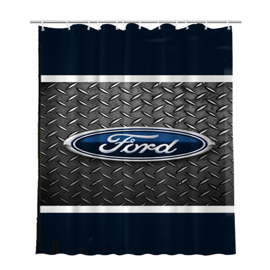 Ford Logo Bathroom Shower Curtain Fabric Waterproof | 66 X 72 Inch