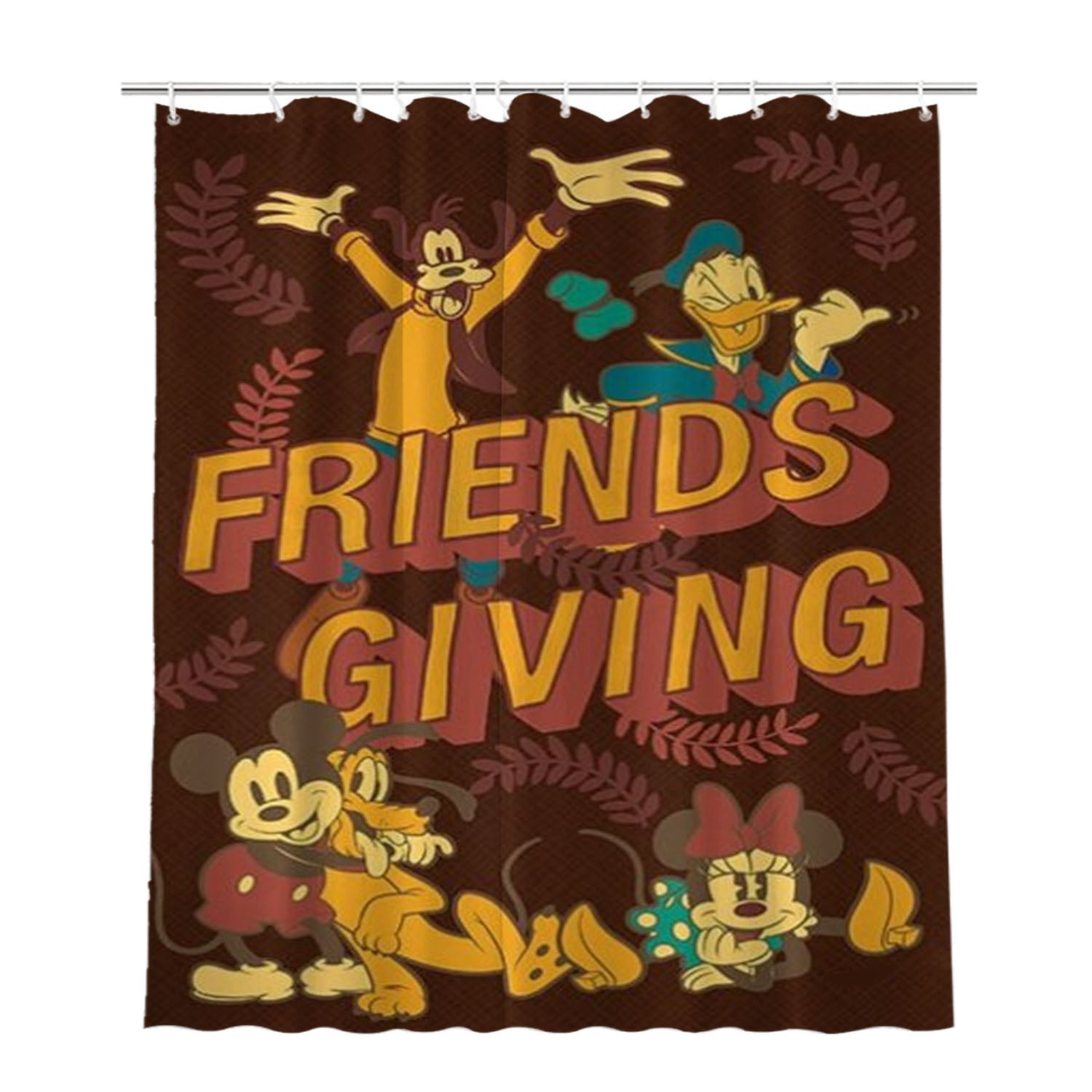 Friendsgiving Bathroom Shower Curtain Fabric Waterproof | 66 X 72 Inch