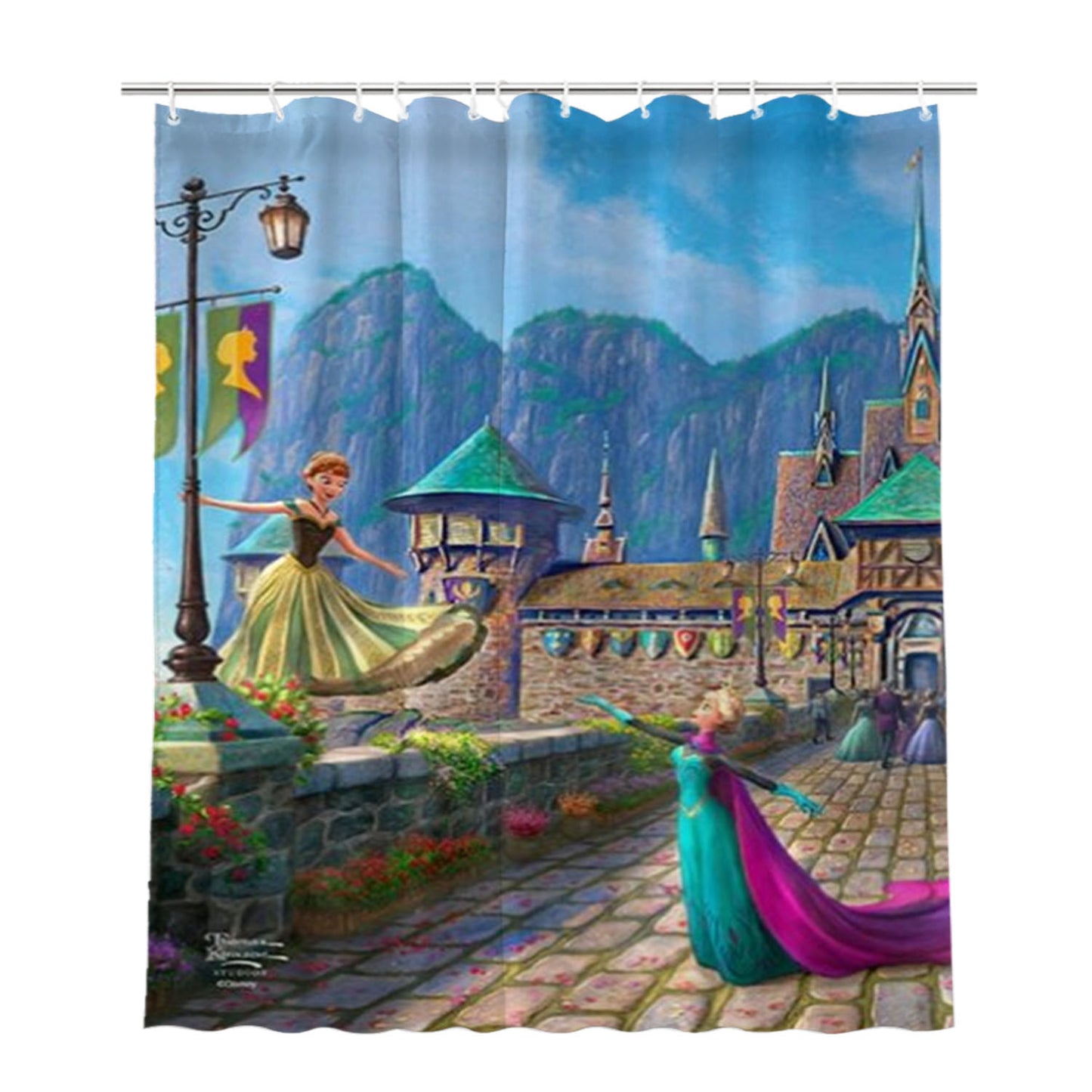 Frozen Celebration In Arendelle Bathroom Shower Curtain Fabric Waterproof | 66 X 72 Inch