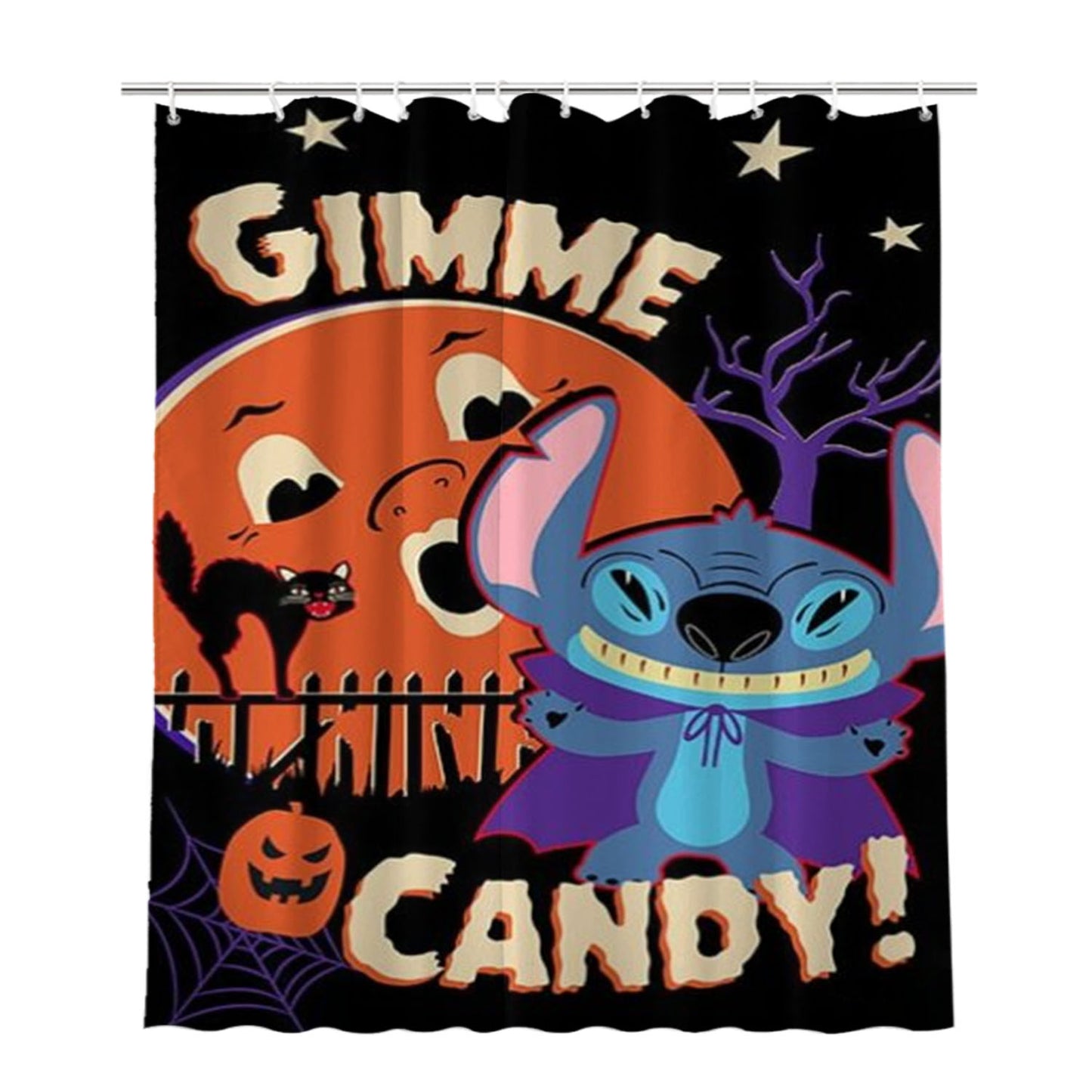 Gimmie Candy Stitch Bathroom Shower Curtain Fabric Waterproof | 66 X 72 Inch