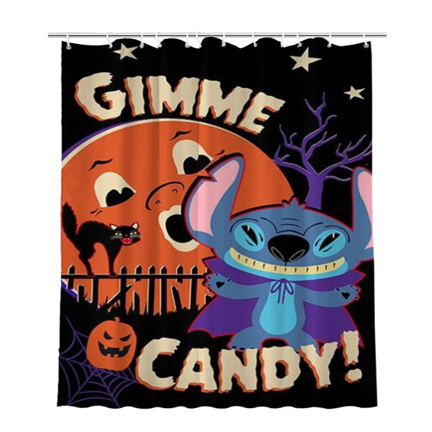 Gimmie Candy Stitch Bathroom Shower Curtain Fabric Waterproof | 66 X 72 Inch
