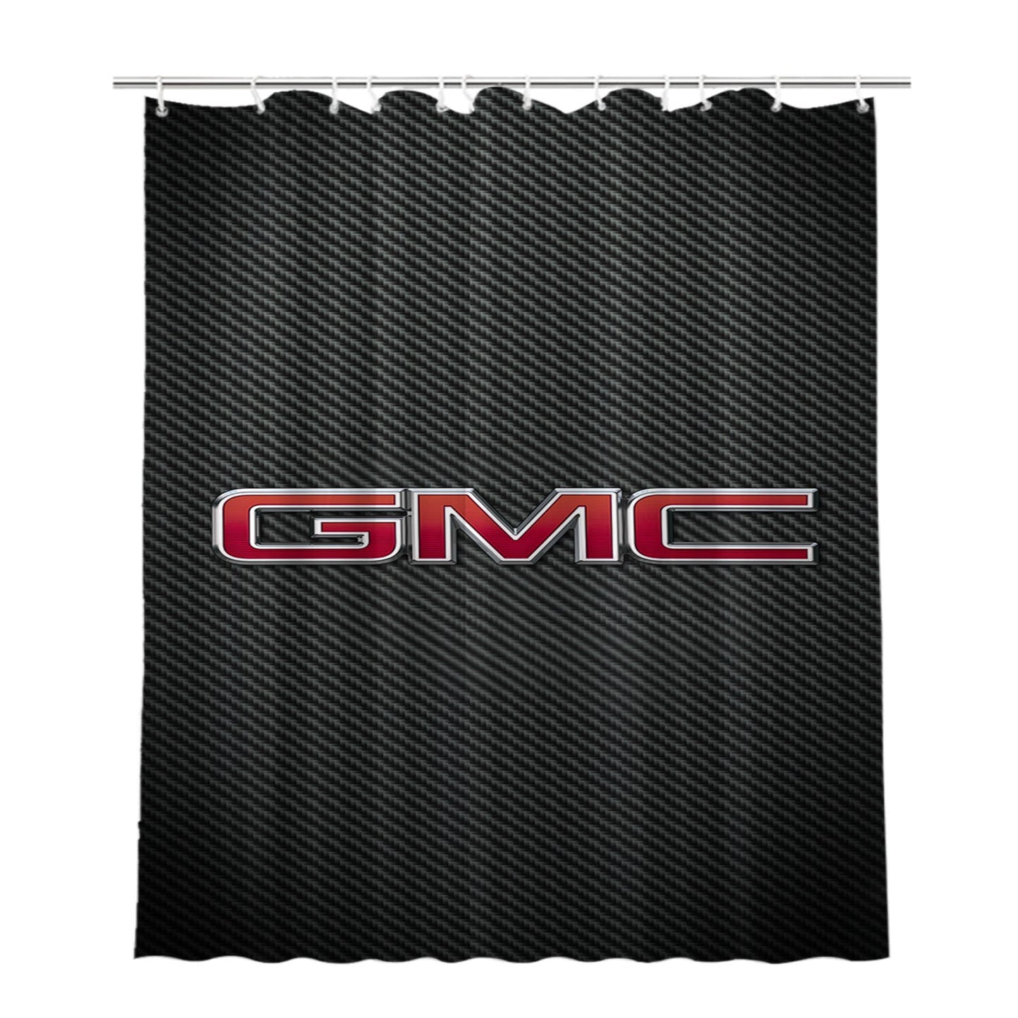 Gmc Carbon Fiber Logo Bathroom Shower Curtain Fabric Waterproof | 66 X 72 Inch
