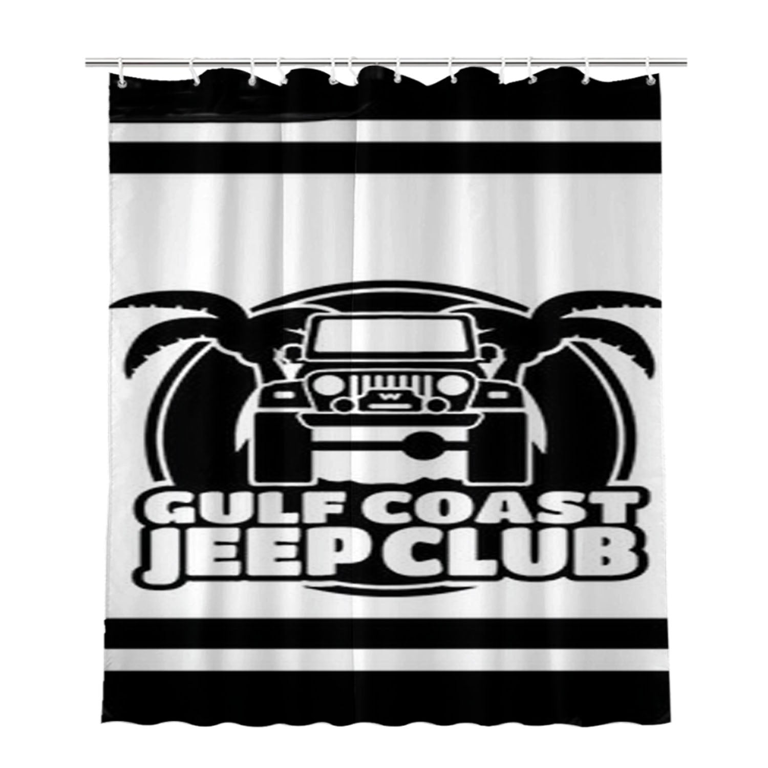 Gulf Coast Jeep Club Bathroom Shower Curtain Fabric Waterproof | 66 X 72 Inch
