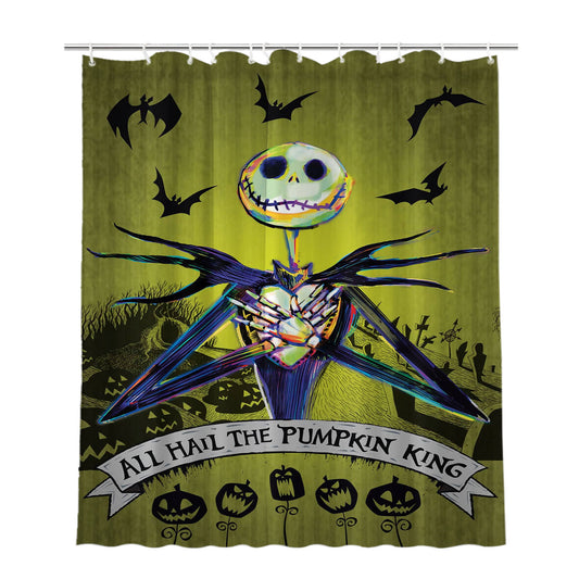 Personalized Hail The Pumpkin King Shower Curtain Farmhouse Bathroom Decor