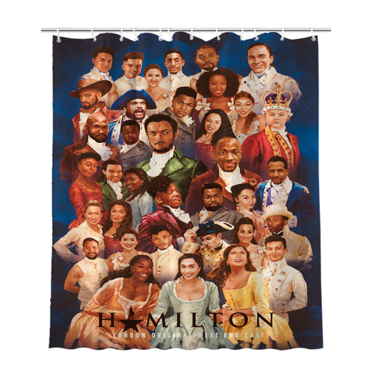 Hamilton American Musical Characters Group Bathroom Shower Curtain Fabric Waterproof