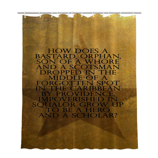 Hamilton Broad Bathroom Shower Curtain Fabric Waterproof | 66 X 72 Inch