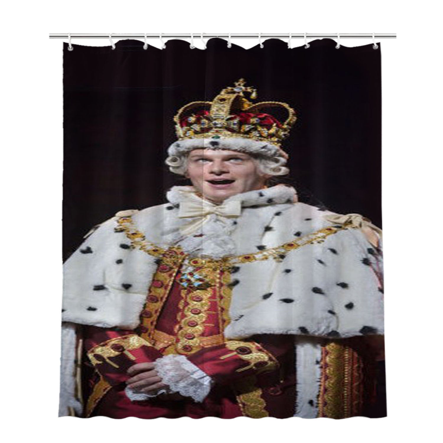 Hamilton Broadway King George Iii Bathroom Shower Curtain Fabric Waterproof | 66 X 72 Inch