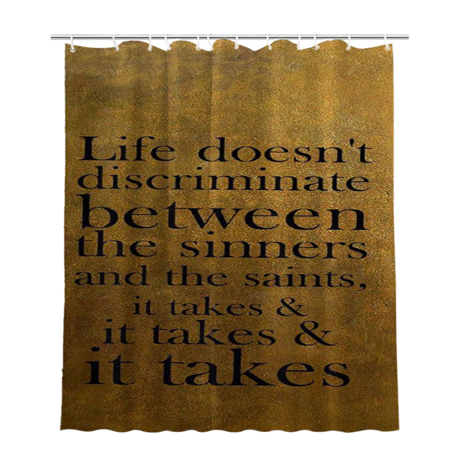 Hamilton It Takes Quotes Bathroom Shower Curtain Fabric Waterproof | 66 X 72 Inch