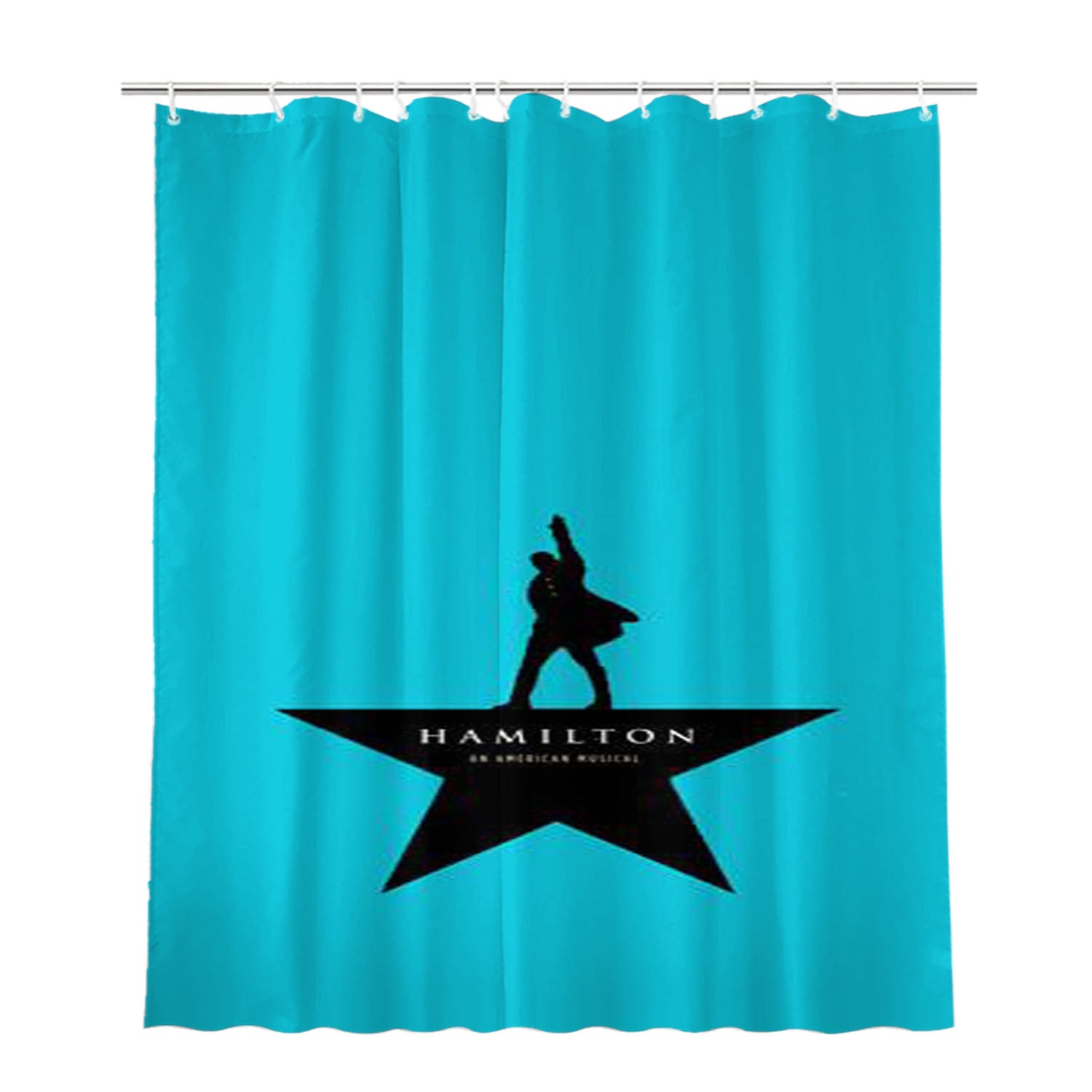 Hamilton Musical Bathroom Shower Curtain Fabric Waterproof | 66 X 72 Inch
