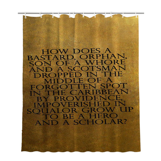 Hamilton Quotes Bathroom Shower Curtain Fabric Waterproof