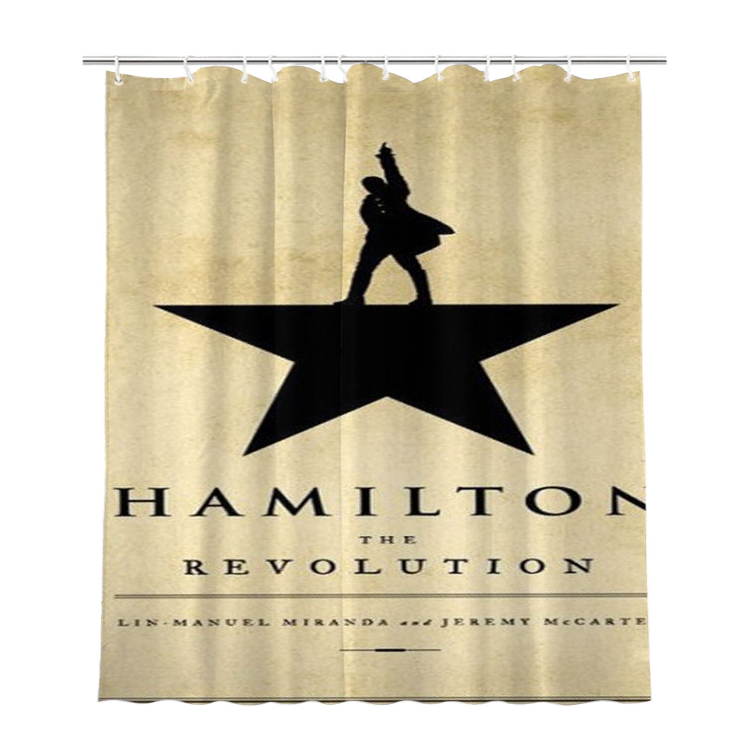 Hamilton The Revolution Book Cover Bathroom Shower Curtain Fabric Waterproof | 66 X 72 Inch