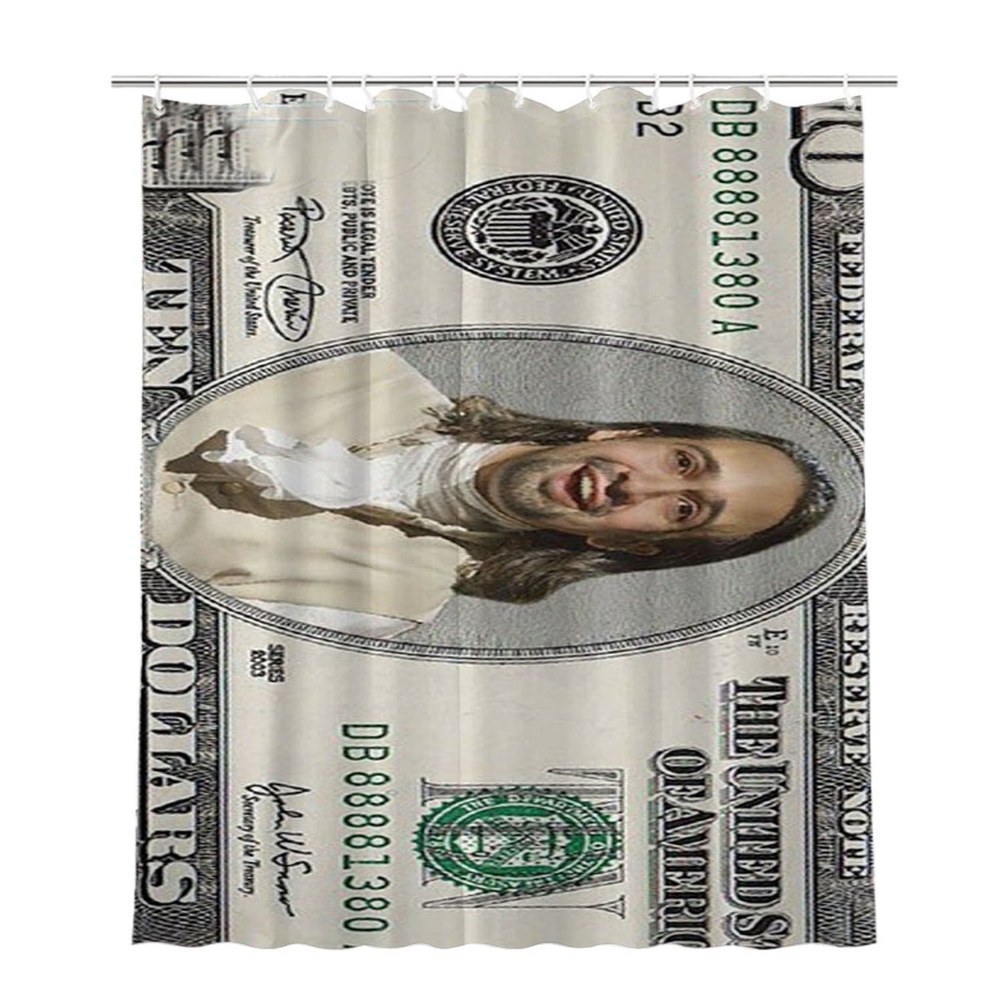 Hamilton The Ten Dollar Founding Father Bathroom Shower Curtain Fabric Waterproof | 66 X 72 Inch