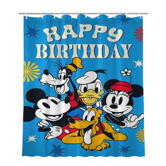 Personalized Happy Birthday Gang Shower Curtain Farmhouse Bathroom Decor