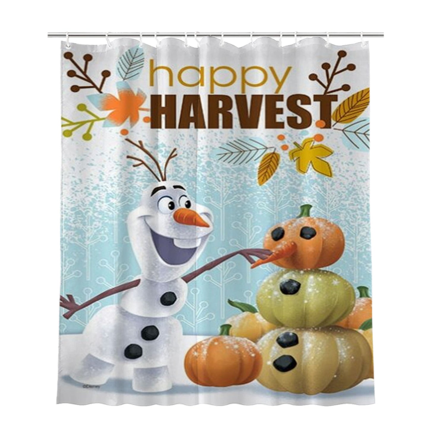 Happy Harvest Olaf Bathroom Shower Curtain Fabric Waterproof | 66 X 72 Inch