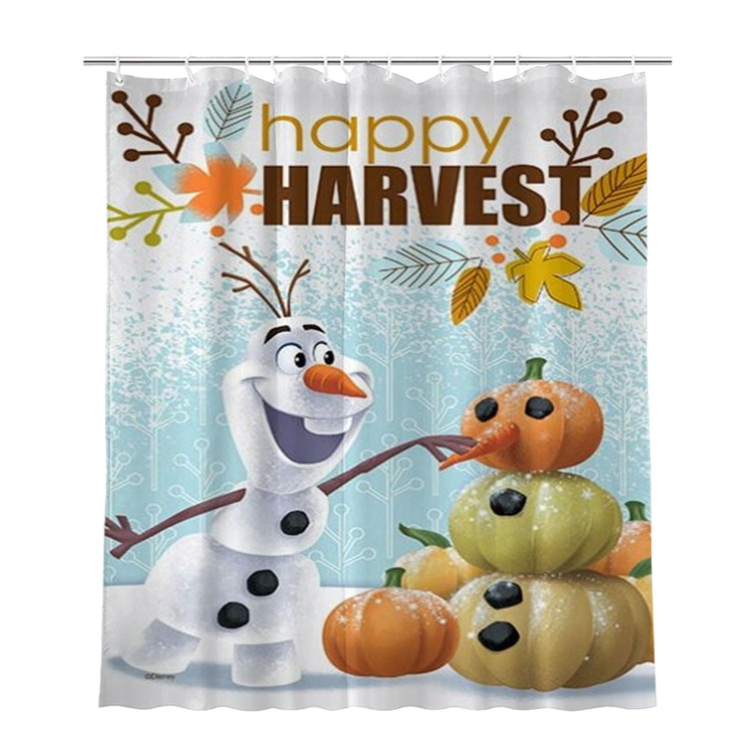 Happy Harvest Olaf Bathroom Shower Curtain Fabric Waterproof | 66 X 72 Inch