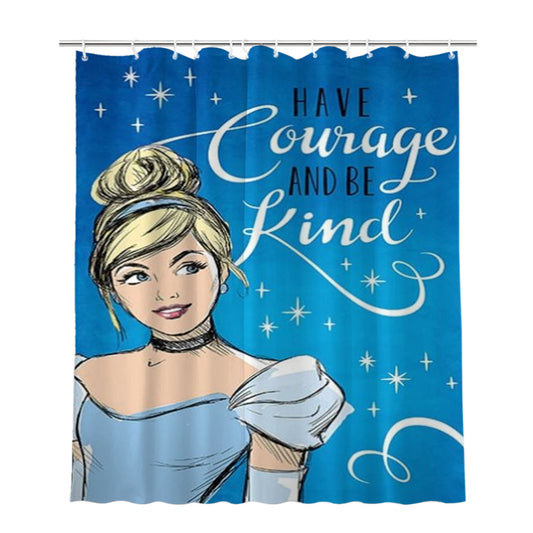 Personalized Have Courage And Be Kind Cinderella Shower Curtain Farmhouse Bathroom Decor