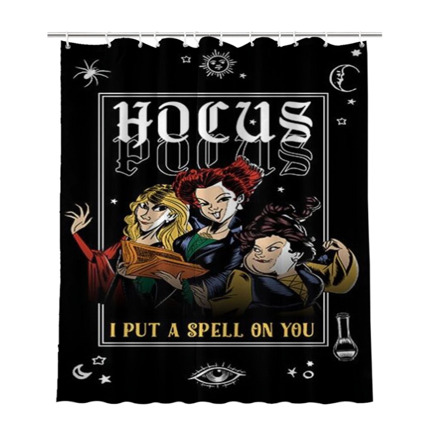 Hocus Pocus Put A Spell On You Bathroom Shower Curtain Fabric Waterproof | 66 X 72 Inch