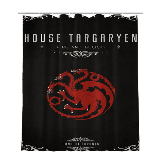 House Targayen Fire And Blood Games Of Thrones Wallpaper Bathroom Shower Curtain Fabric Waterproof