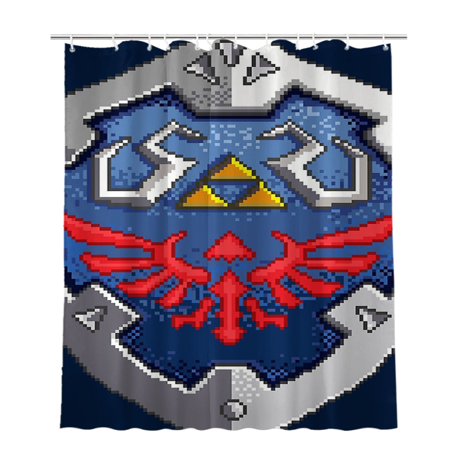 Hylian Shield Bathroom Shower Curtain Fabric Waterproof | 66 X 72 Inch
