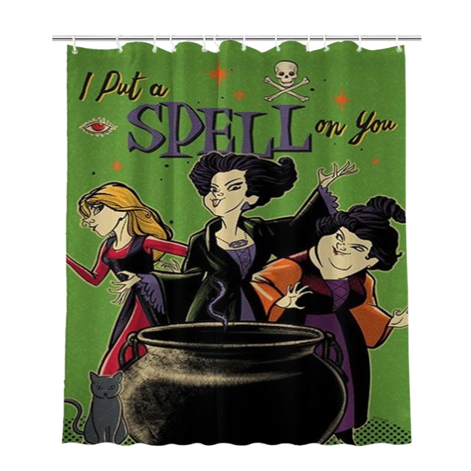 I Put A Spell On You Bathroom Shower Curtain Fabric Waterproof | 66 X 72 Inch