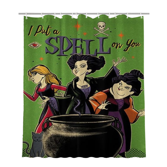Personalized I Put A Spell On You Shower Curtain Farmhouse Bathroom Decor