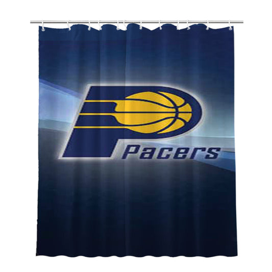 Indy Pacers Logo Texture Bathroom Shower Curtain Fabric Waterproof | 66 X 72 Inch