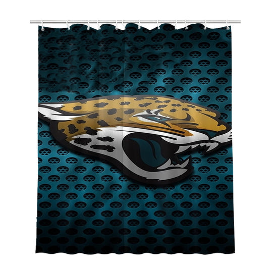 Jacksonville Jaguars Logo Bathroom Shower Curtain Fabric Waterproof