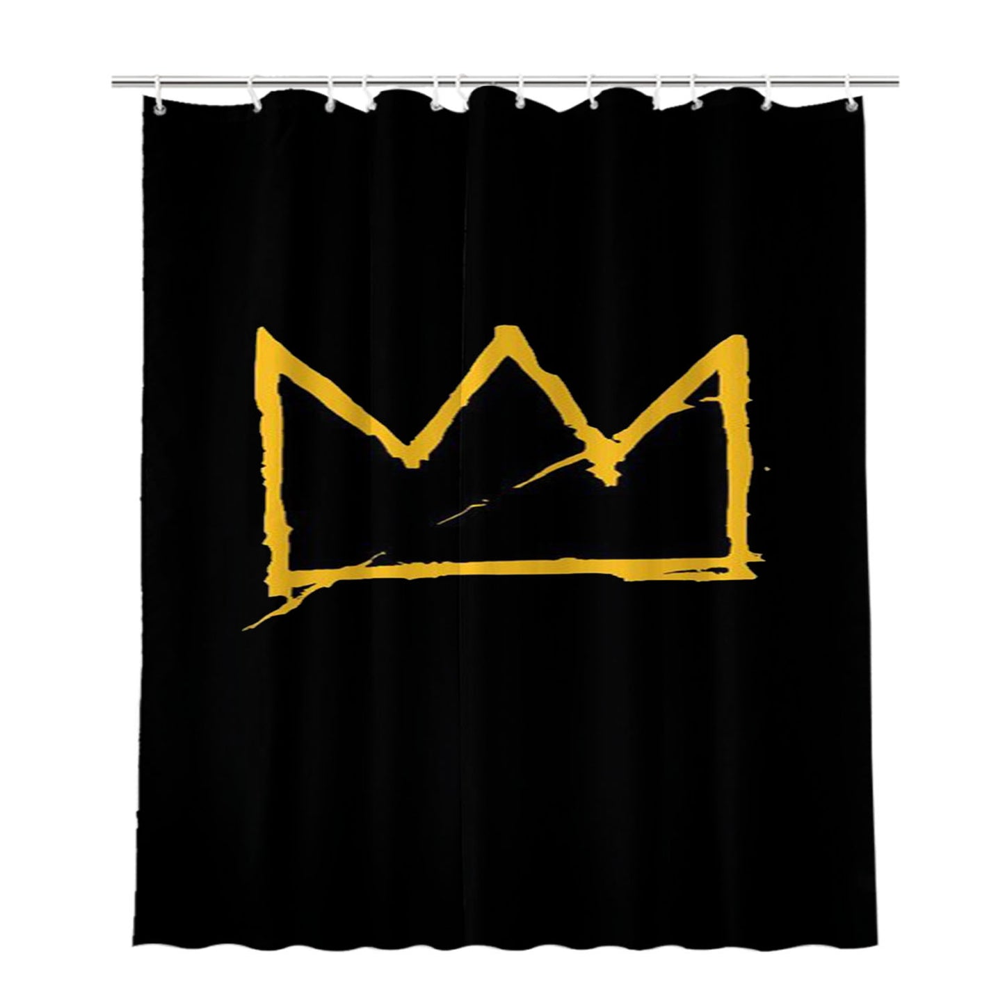 Jean Michel Basquiat Crown Graffiti Street Art Bathroom Shower Curtain Fabric Waterproof | 66 X 72 Inch