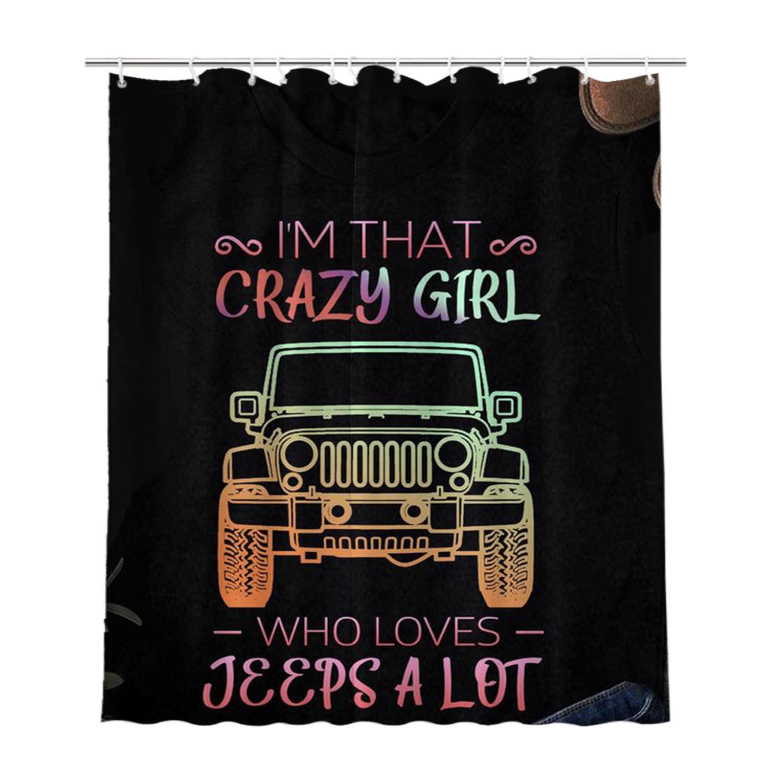 Jeep A Lot Bathroom Shower Curtain Fabric Waterproof | 66 X 72 Inch