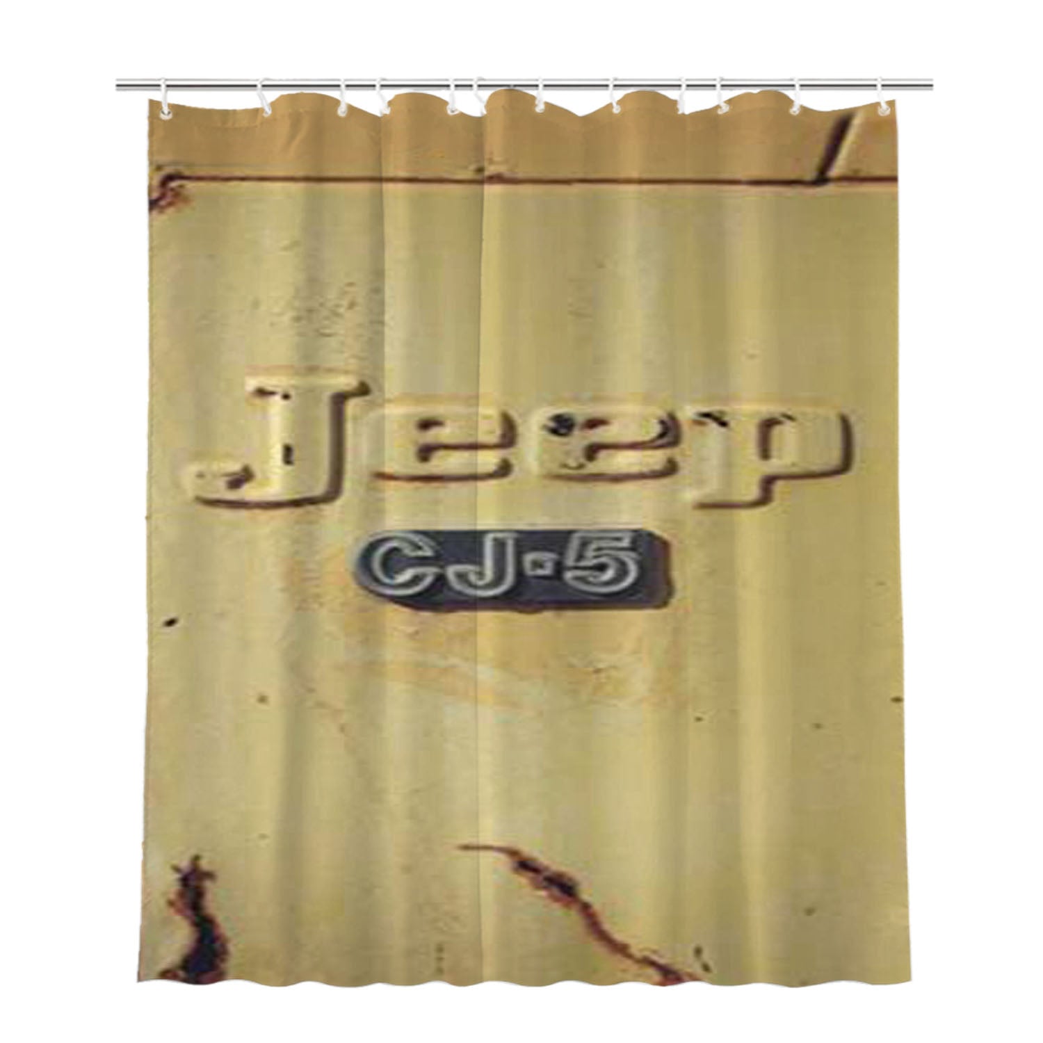 Jeep Cj5 Logo Bathroom Shower Curtain Fabric Waterproof | 66 X 72 Inch