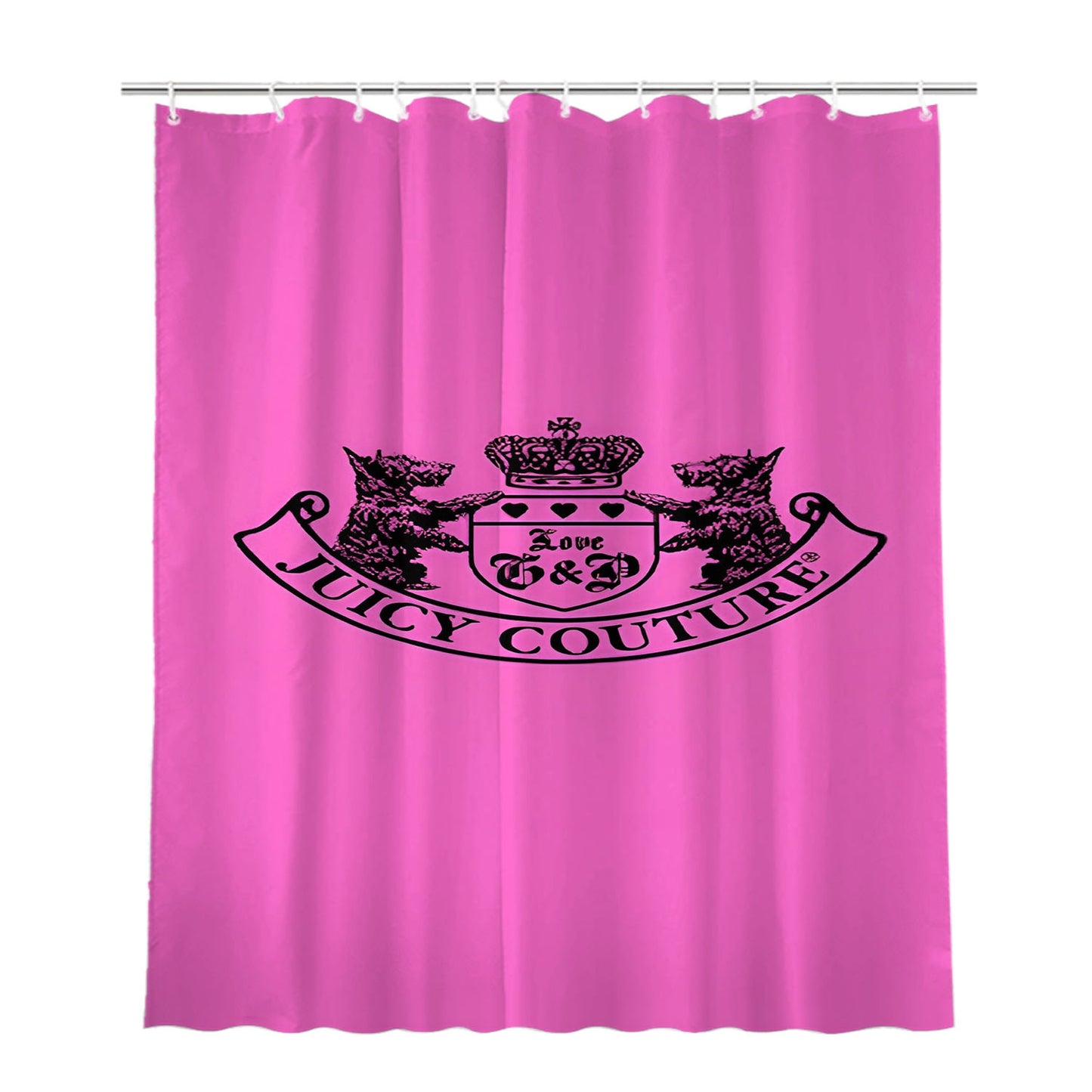 Juicy Couture Bathroom Shower Curtain Fabric Waterproof | 66 X 72 Inch