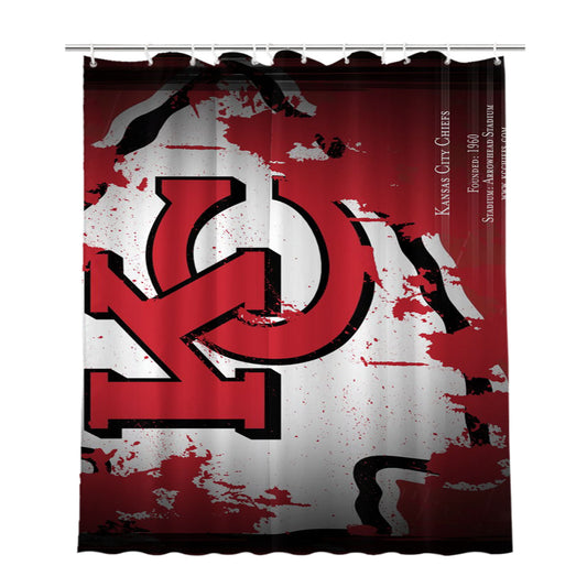 Kansas City Chiefs Bathroom Shower Curtain Fabric Waterproof