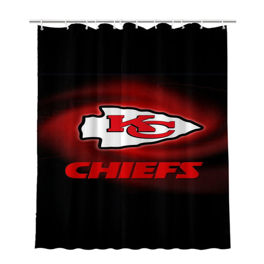 Kansas City Chiefs Logo Bathroom Shower Curtain Fabric Waterproof